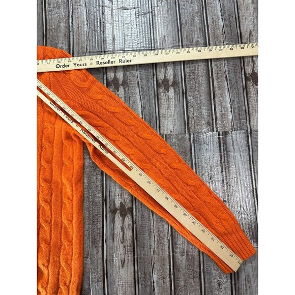 Polo Ralph Lauren 100% Cashmere Cable Sweater Size S color orange NWT mspr 498 - Picture 8 of 8